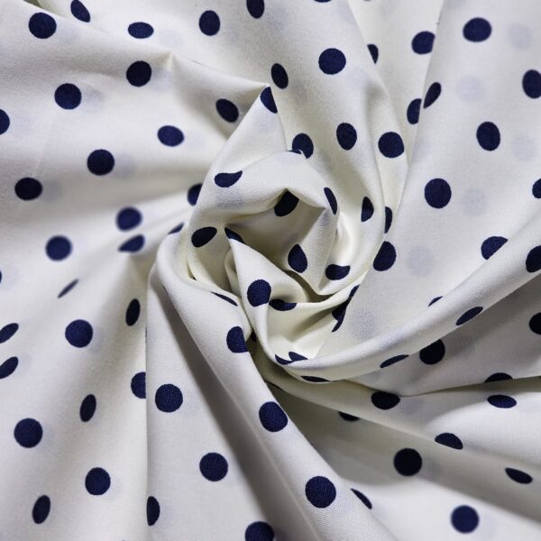 Sevenberry - White with dark blue dots S0028