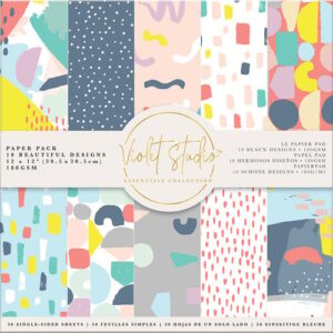 SBC_cci-vsppk008_482307_0 Violet Studio - Essentials Collection - 12"x12" Paper Pack - Abstract 180gsm 30pc