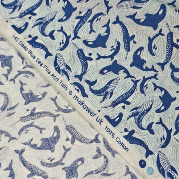 Makower - Deep Blue Sea Fins And Tails - M164