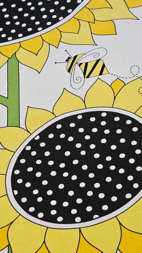 Fabric Panel - Pollinator Sunflower And Bees - Panel 54