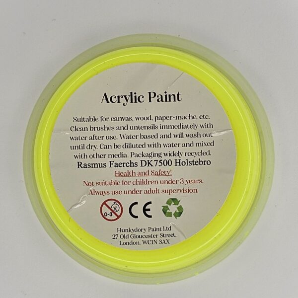 Hunkydory - Artist Acrylic Paint - Neon - Yellow- 01