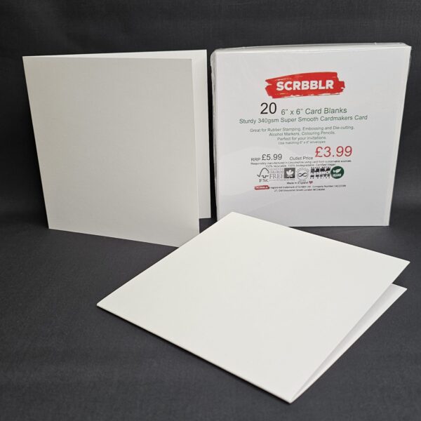 Luxury 6"x 6" Card Blanks 20 Pack & 6"x 6" Envelopes 25 Pack