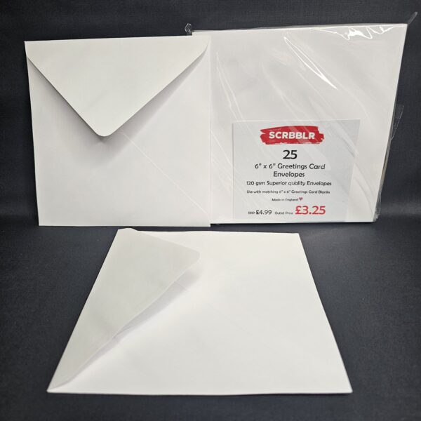 Luxury 6"x 6" Card Blanks 20 Pack & 6"x 6" Envelopes 25 Pack
