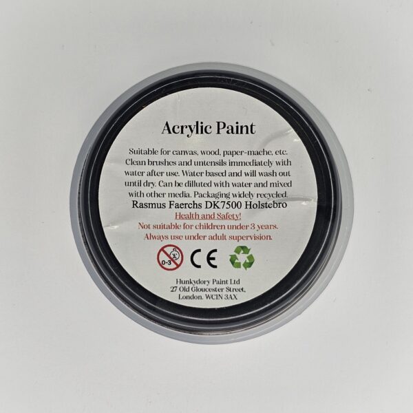 12 Blac Hunkydory - Artist Acrylic Paint - Metallic - Black - 12