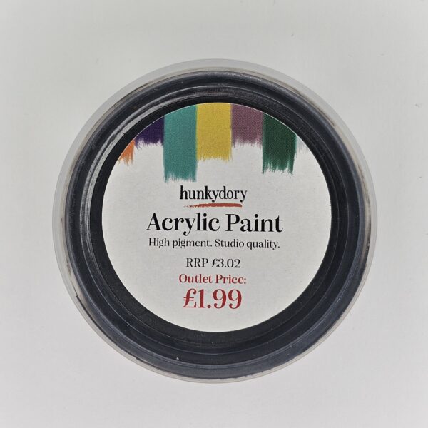 12 Black Hunkydory - Artist Acrylic Paint - Metallic - Black - 12